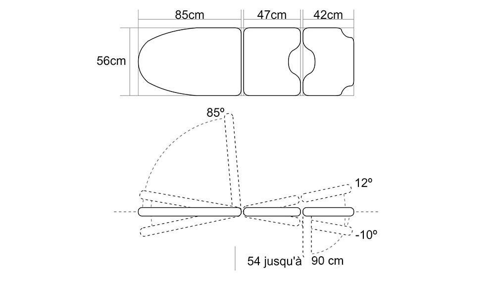 Fauteuil de gynécologie modèle SE-2330-BRG dimensions