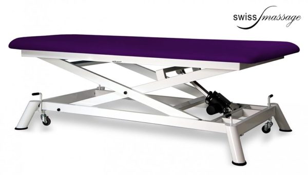 Table Bobath électrique monoplan couleur mauve basse vue de profile