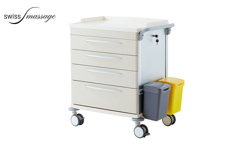 Chariot médical pour hôpitaux et centres médicaux modèle Lint avec poubelles