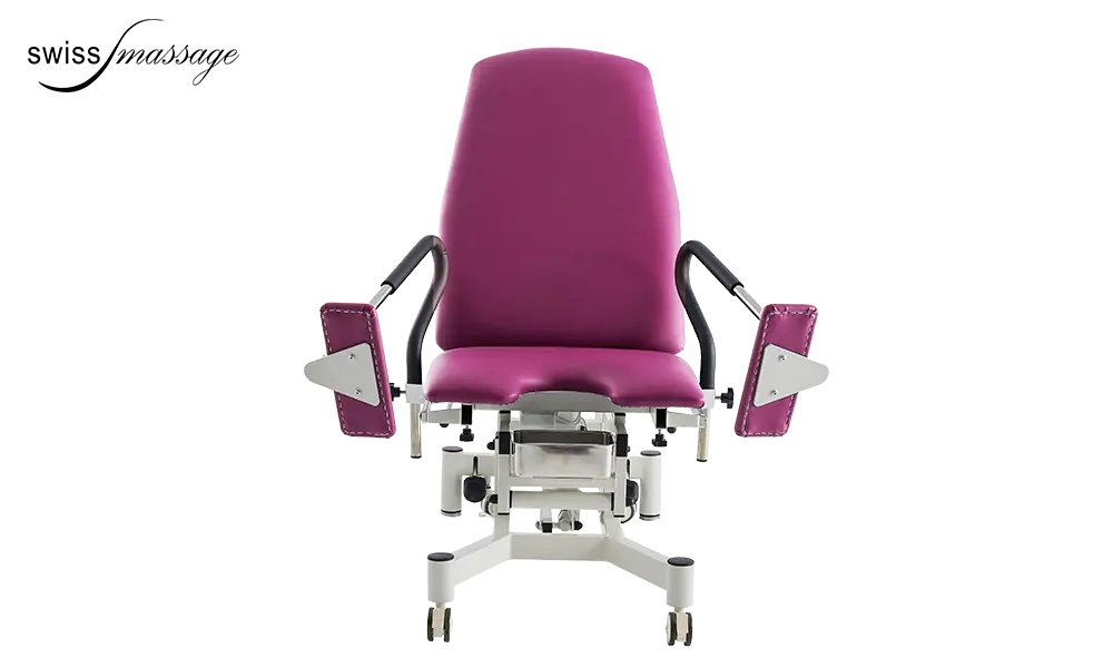 Fauteuil médical de gynécologie Suisse reposes pieds de face
