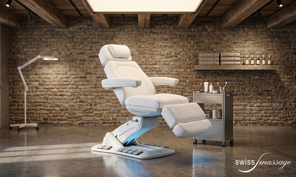 Fauteuil de soins esthétique modèle Beauty Cherry, centre esthétique la Suisse