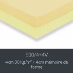 Soft Memory 8 cm soit 4 cm 30Kg/m³ + 4 cm memory +220 CHF