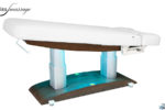 Table de massage modèle Excellence Wenge déclive et chromo bleue