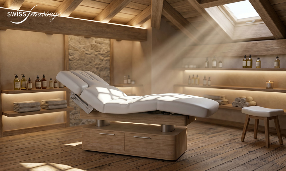 Table de SPA Suisse modèle Triumph chêne Genève Les Bains
