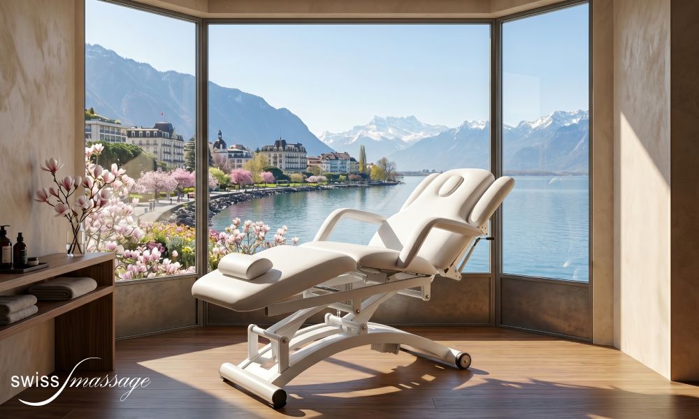 Table de massage Swissmassage modèle Ellipse blanche