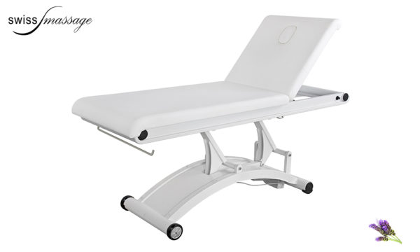 Table de massage modèle Luna couleur blanche position dossier relevé