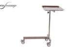 Chariot médical en acier avec plateau qui pivote