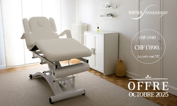 Promotion sur la table de massage Ellipse blanche