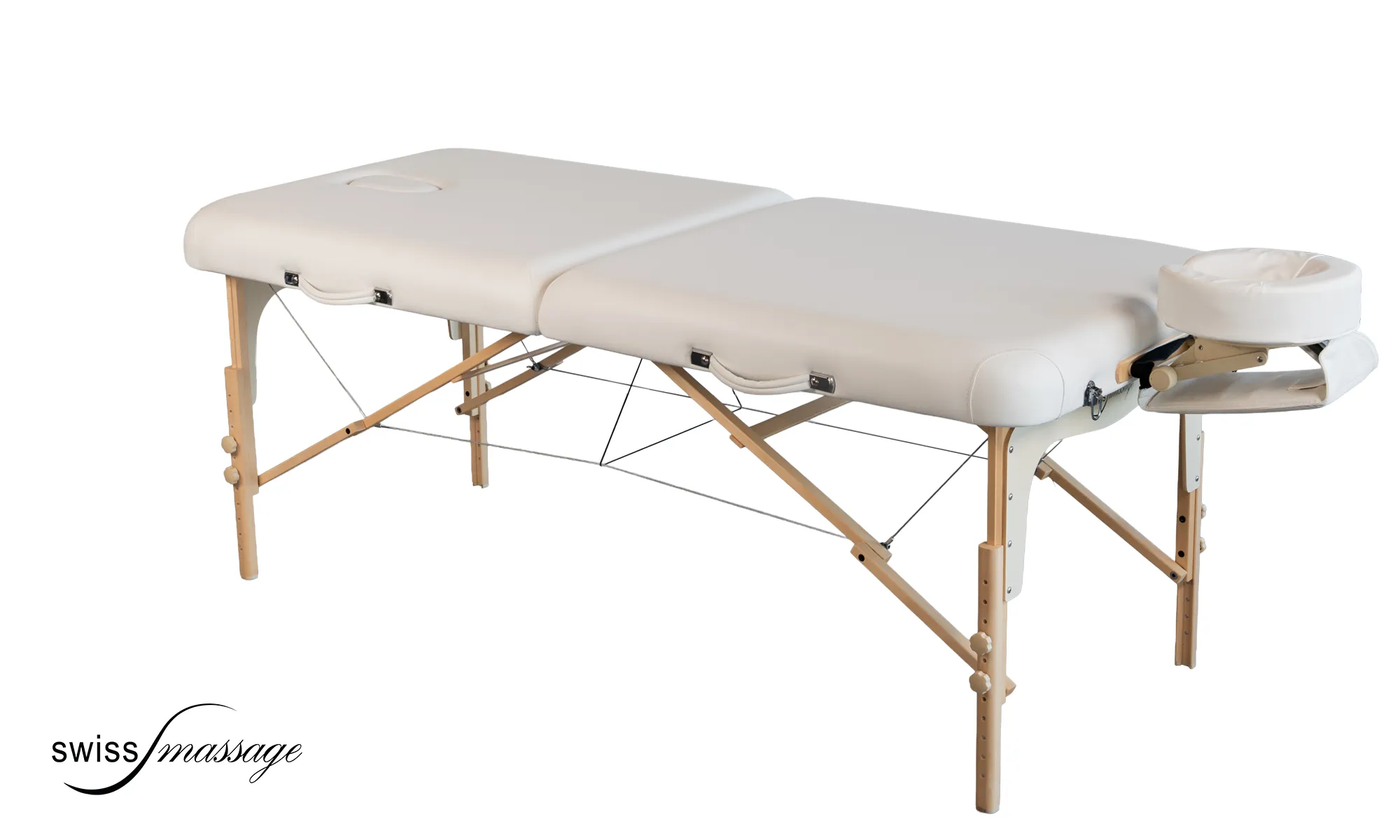 Table de massage pliable en bois extra large modèle Confort avec kit têtière côté jambes
