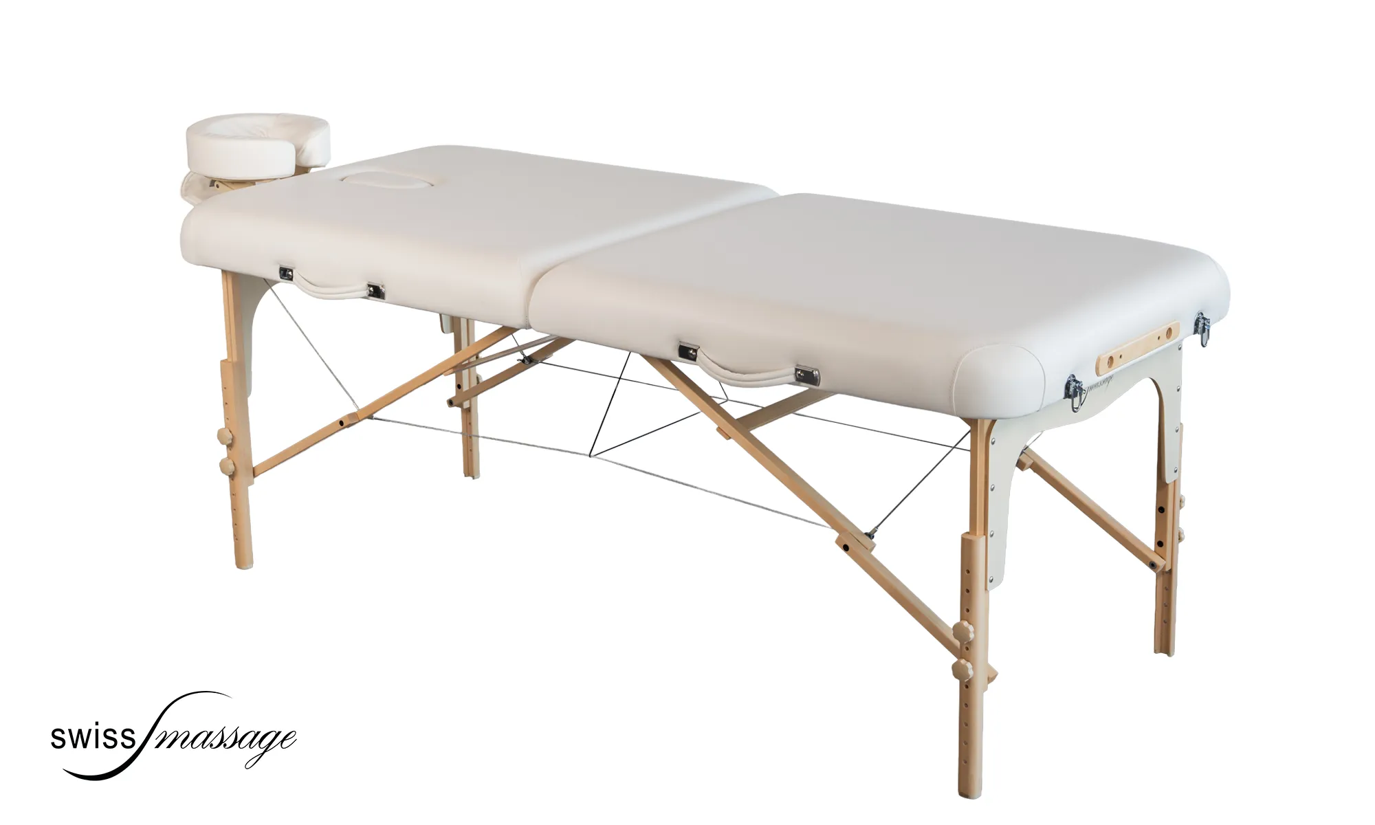 Table de massage pliable en bois extra large modèle Confort avec têtière