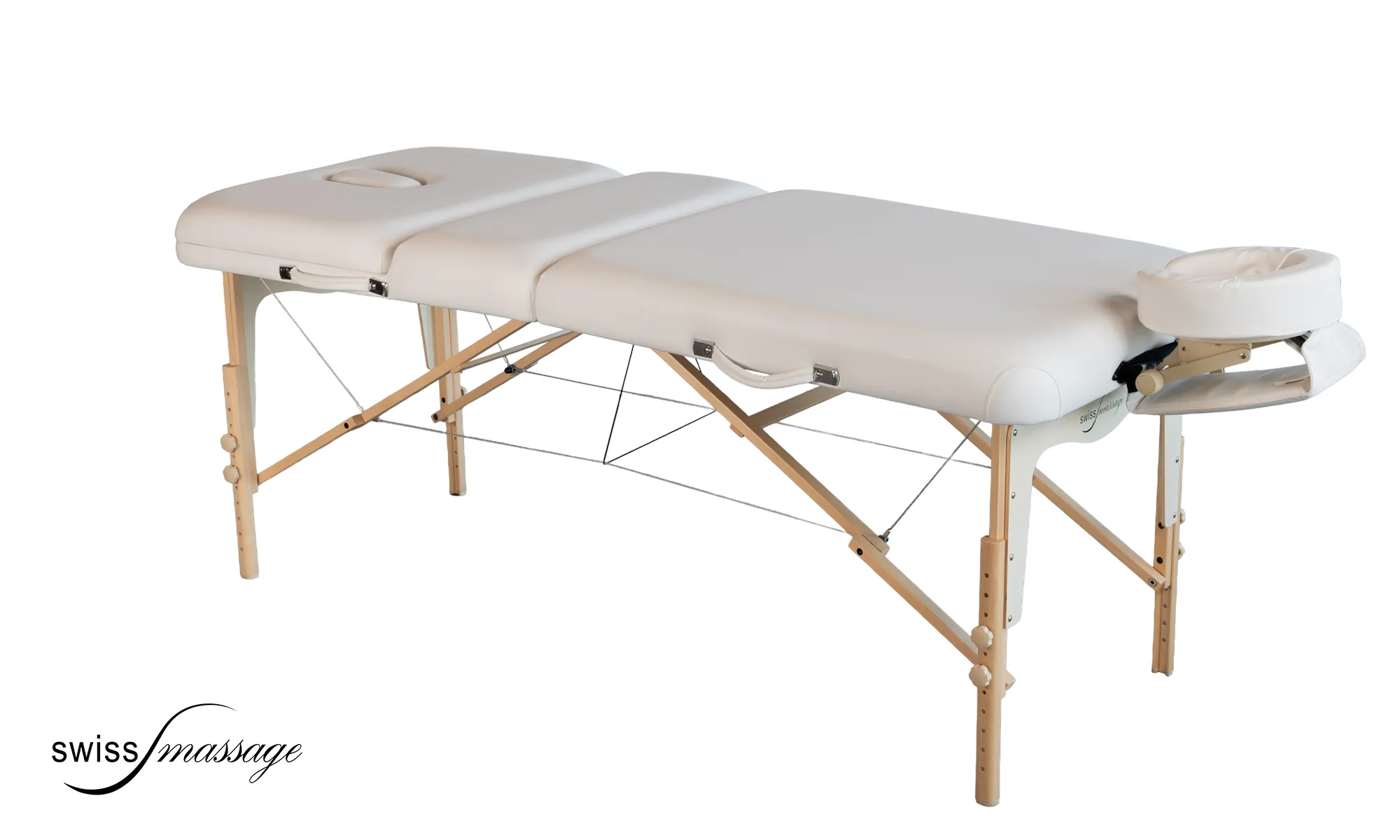 Table de massage pliable en bois avec kit têtière et dossier qui se relève