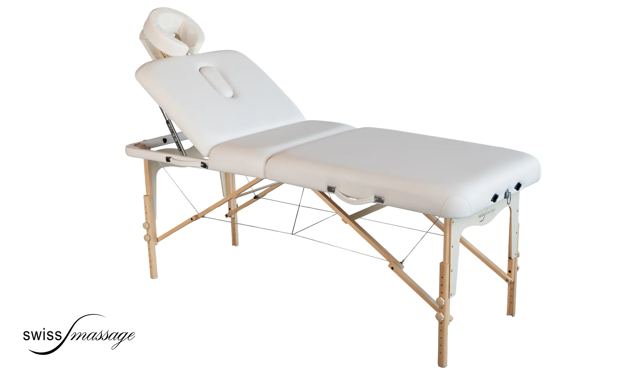 Table de massage pliante modèle Select avec dossier qui se relève et kit têtière
