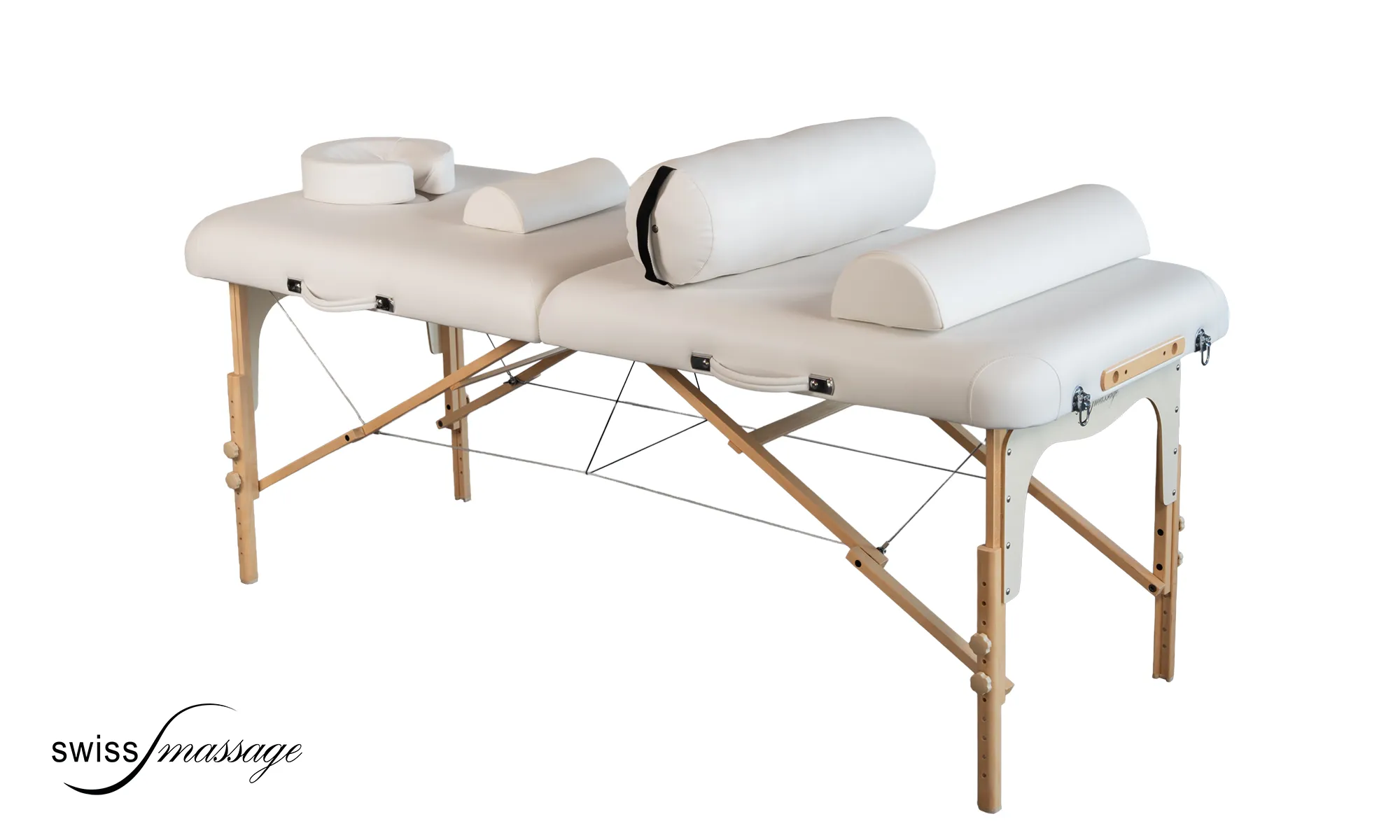 Table de massage pliable avec coussins de positionnement pour les massages