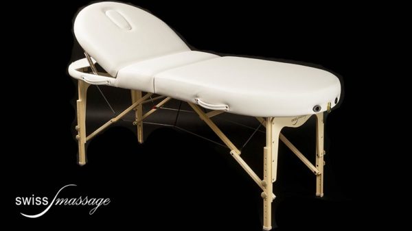 Table de massage pliable avec dossier relevable et forme ergonomique